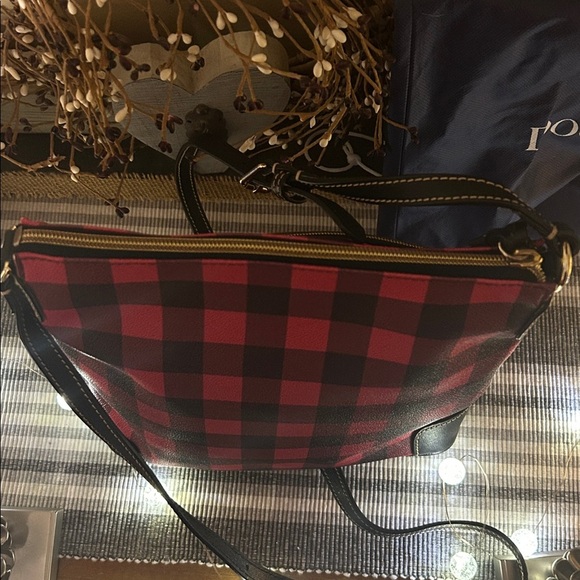Dooney & Bourke Red and Black Checkered Crossbody Bag - Picture 3 of 14